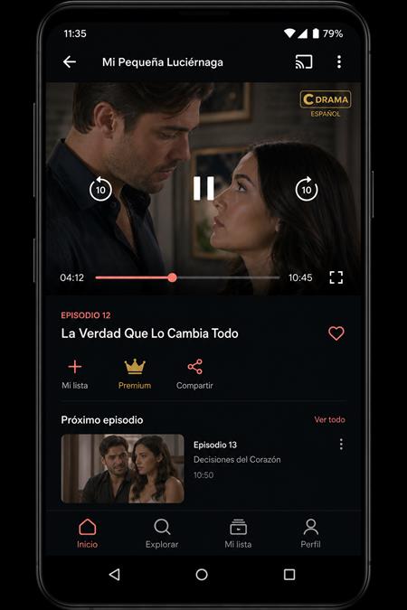 App DramaYa reproduciendo una novela corta